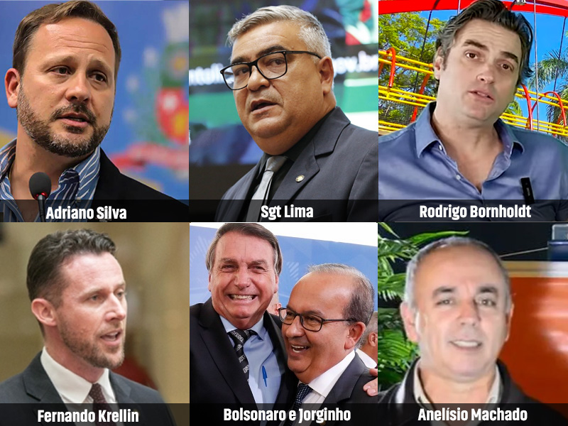 ELEIÇÃO PÕE NO CENÁRIO EM 2024, ADRIANO, LIMA, RODRIGO, ANELISIO, KRELLING, JORGINHO E BOLSONARO